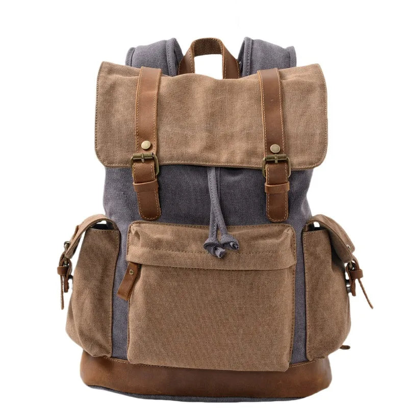 Vintage Canvas Leather Backpack